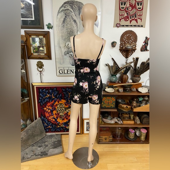 Black Romper with Pink Peonies - Picture 8 of 10